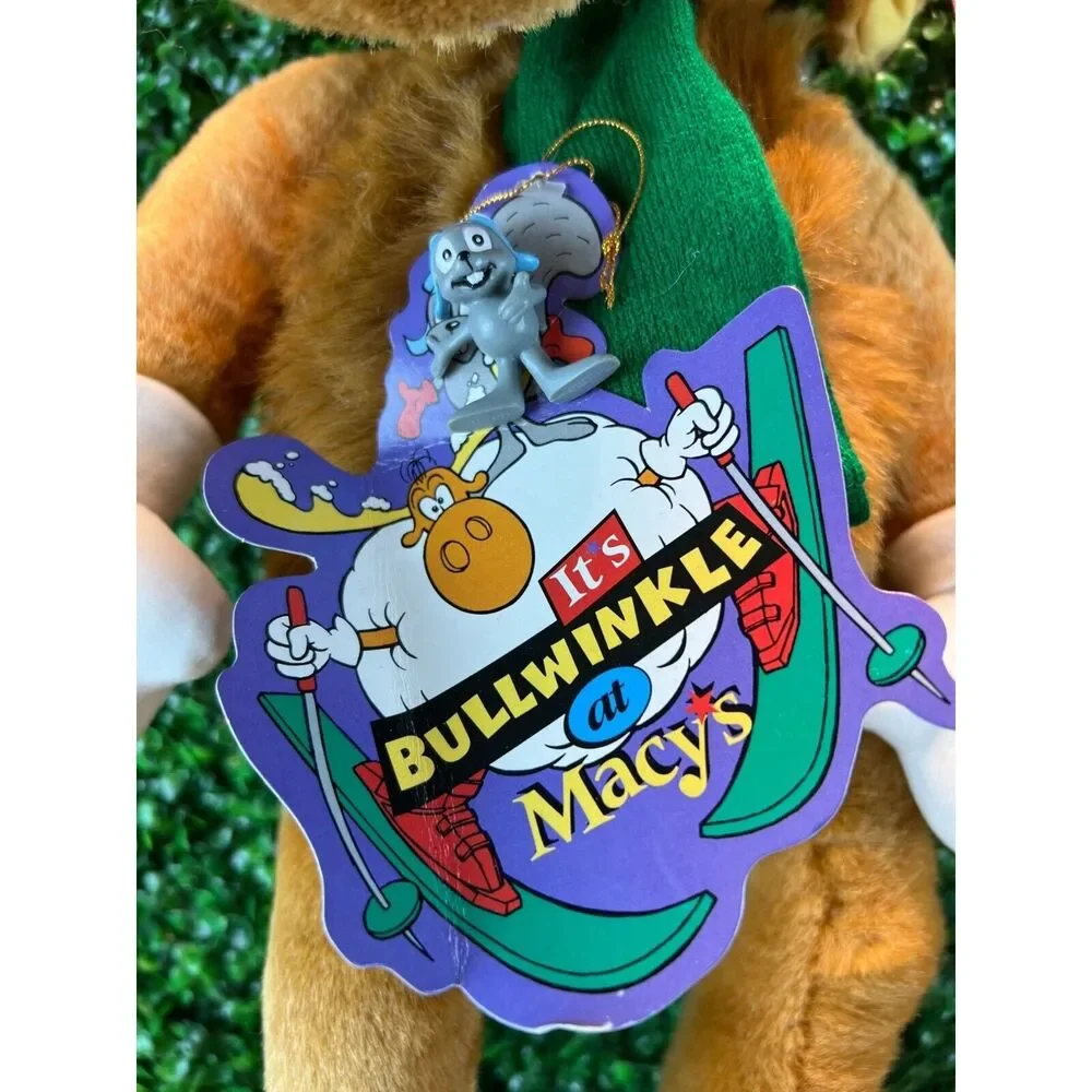 Vintage Bullwinkle Moose 90s Plush Stuffed Animal Macy's Rocky and Bullwinkle